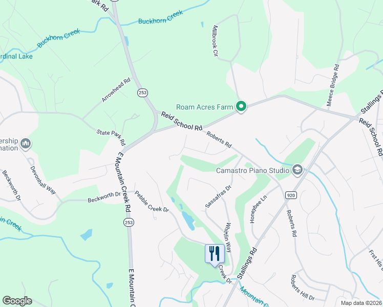 map of restaurants, bars, coffee shops, grocery stores, and more near 105 Bellfort Drive in Taylors