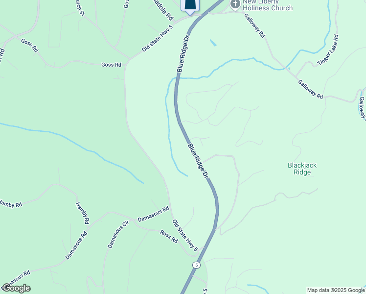 map of restaurants, bars, coffee shops, grocery stores, and more near 76 White Oak Drive in Blue Ridge