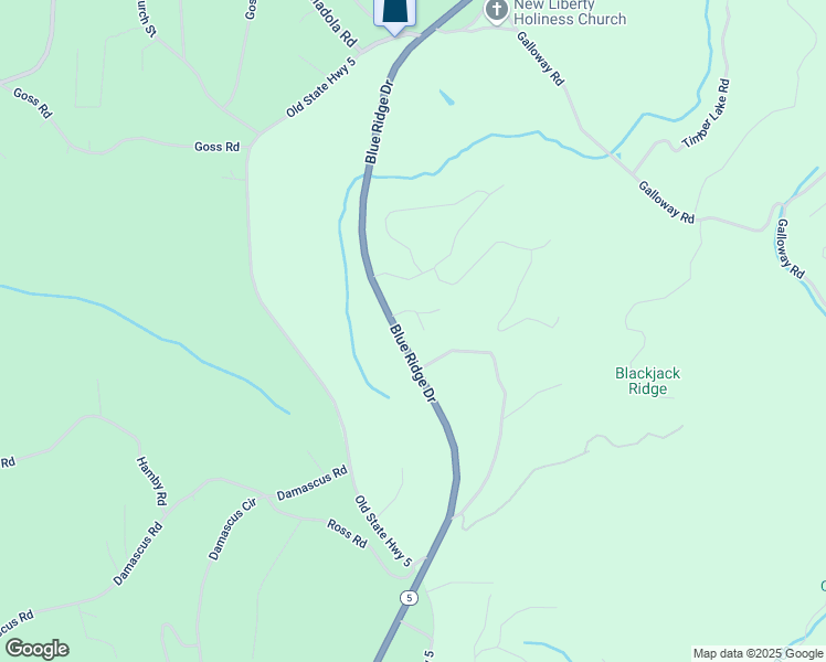 map of restaurants, bars, coffee shops, grocery stores, and more near 76 White Oak Drive in Blue Ridge