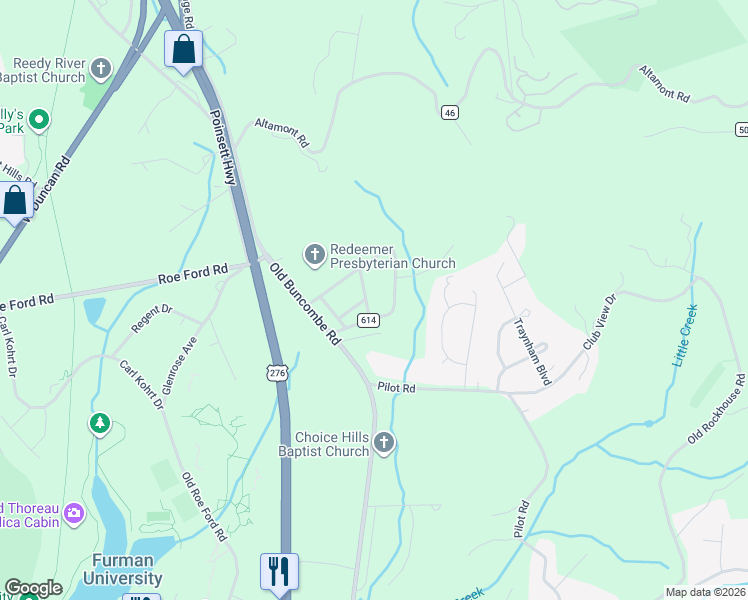 map of restaurants, bars, coffee shops, grocery stores, and more near 98 Stella Avenue in Greenville