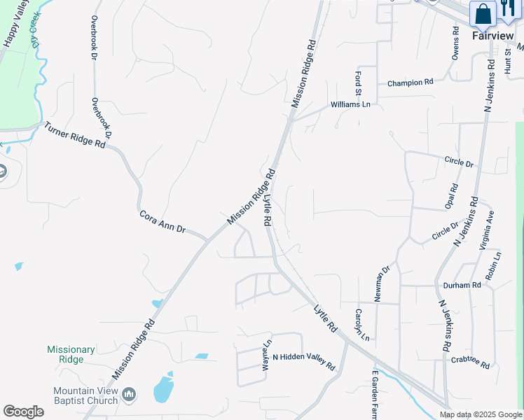 map of restaurants, bars, coffee shops, grocery stores, and more near 107 Lytle Road in Rossville