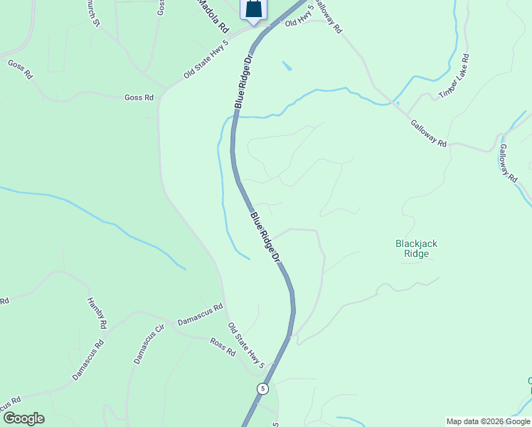 map of restaurants, bars, coffee shops, grocery stores, and more near 76 White Oak Drive in Blue Ridge