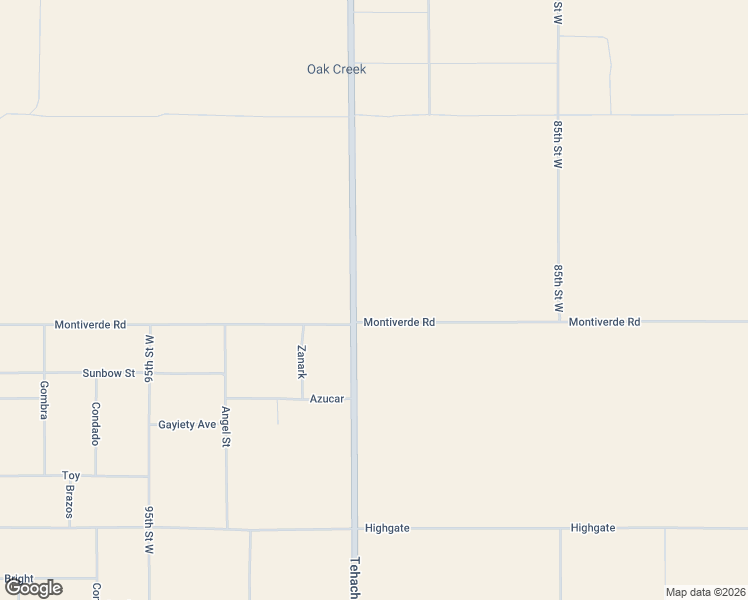 map of restaurants, bars, coffee shops, grocery stores, and more near Montiverde Road in Rosamond