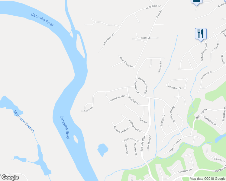 map of restaurants, bars, coffee shops, grocery stores, and more near Jack Thomas Drive in Fort Mill