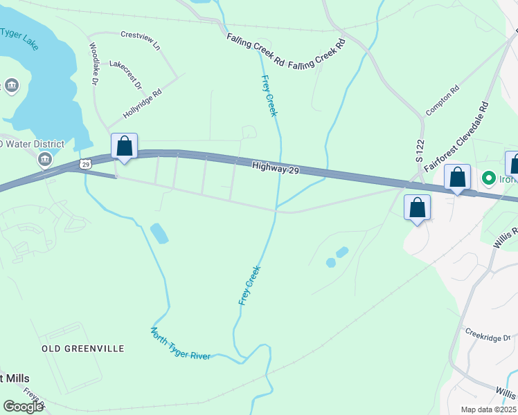 map of restaurants, bars, coffee shops, grocery stores, and more near State Road S-42-317 in Spartanburg County