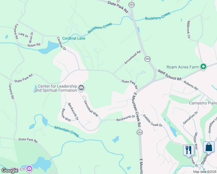 map of restaurants, bars, coffee shops, grocery stores, and more near 88 Ponder Lane in Taylors