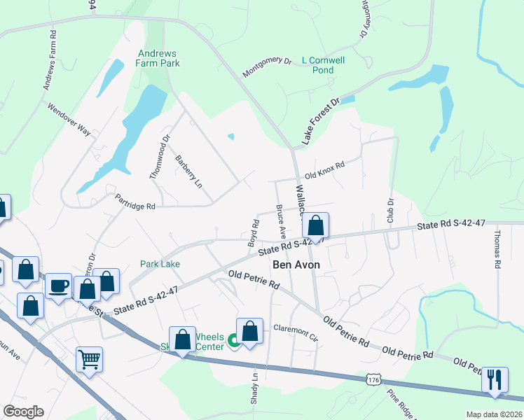 map of restaurants, bars, coffee shops, grocery stores, and more near 2396 Scott Street in Spartanburg