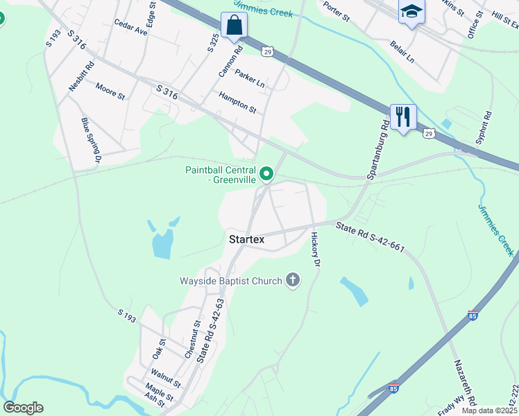 map of restaurants, bars, coffee shops, grocery stores, and more near 349 Tucapau Rd in Wellford