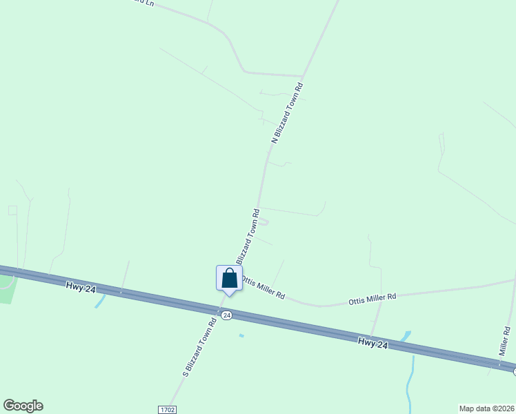 map of restaurants, bars, coffee shops, grocery stores, and more near 240 North Blizzard Town Road in Beulaville