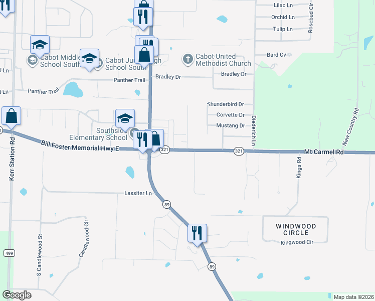 map of restaurants, bars, coffee shops, grocery stores, and more near 163 Mount Carmel Road in Cabot