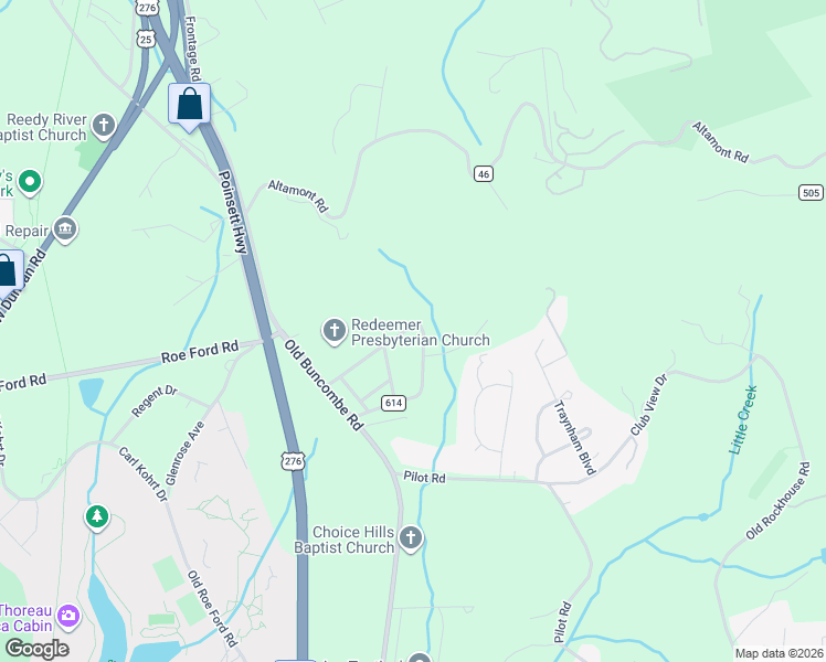 map of restaurants, bars, coffee shops, grocery stores, and more near 202 North Rockview Drive in Greenville