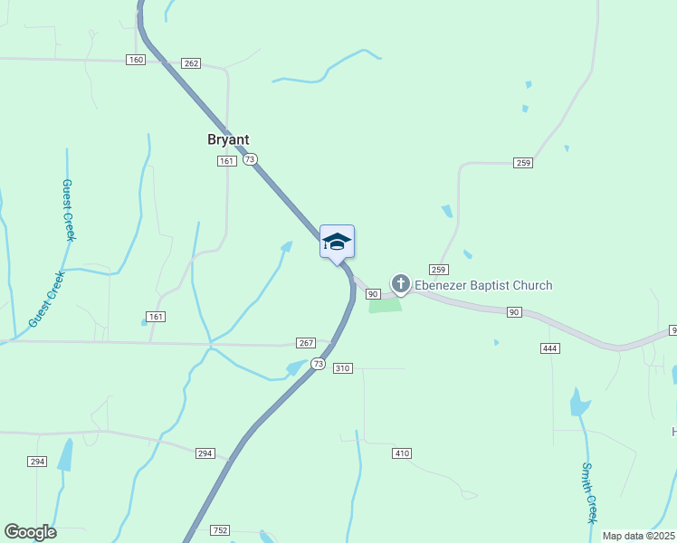 map of restaurants, bars, coffee shops, grocery stores, and more near 6645 Alabama 73 in Bryant