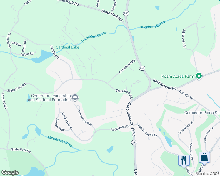 map of restaurants, bars, coffee shops, grocery stores, and more near 88 Ponder Lane in Taylors