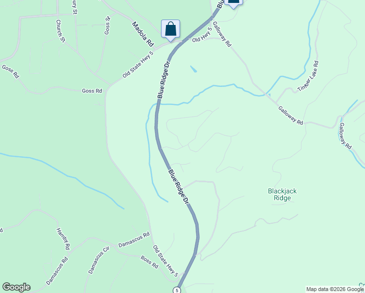 map of restaurants, bars, coffee shops, grocery stores, and more near 305 Arbor Way in Blue Ridge