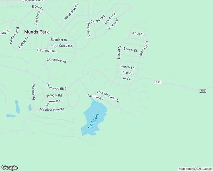 map of restaurants, bars, coffee shops, grocery stores, and more near 17685 Palomino Circle in Munds Park