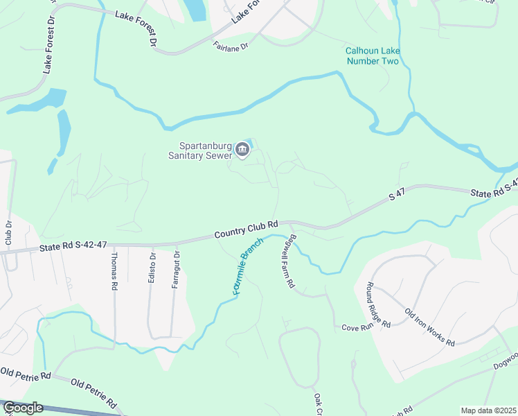 map of restaurants, bars, coffee shops, grocery stores, and more near 2720 Country Club Road in Spartanburg