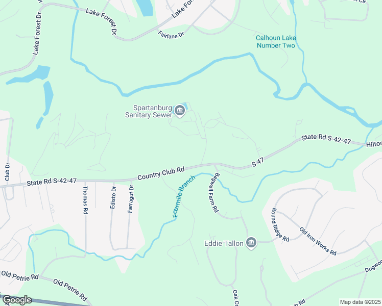 map of restaurants, bars, coffee shops, grocery stores, and more near 2720 Country Club Road in Spartanburg