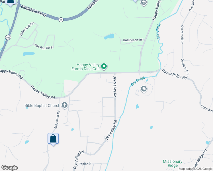 map of restaurants, bars, coffee shops, grocery stores, and more near 74 Dry Valley Road in Rossville