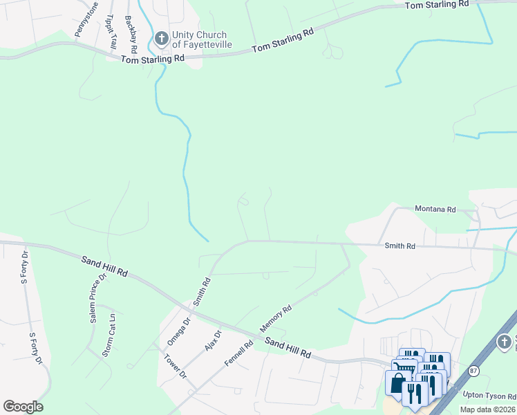 map of restaurants, bars, coffee shops, grocery stores, and more near 1606 Halsey Loop in Hope Mills