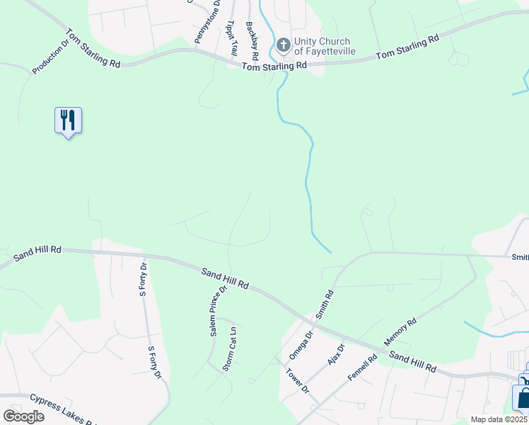 map of restaurants, bars, coffee shops, grocery stores, and more near 1761 Pristine Lane in Hope Mills
