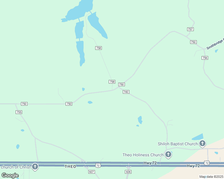 map of restaurants, bars, coffee shops, grocery stores, and more near 42 County Road 758 in Corinth