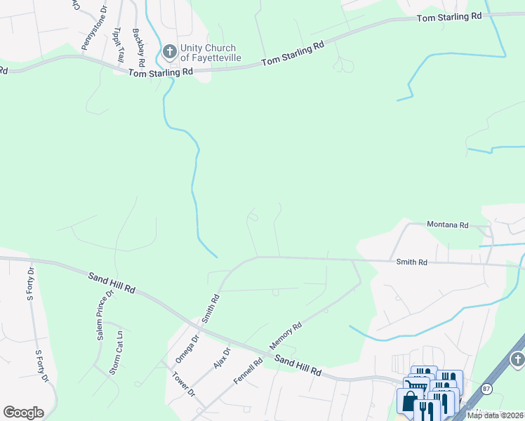 map of restaurants, bars, coffee shops, grocery stores, and more near 1606 Halsey Loop in Hope Mills
