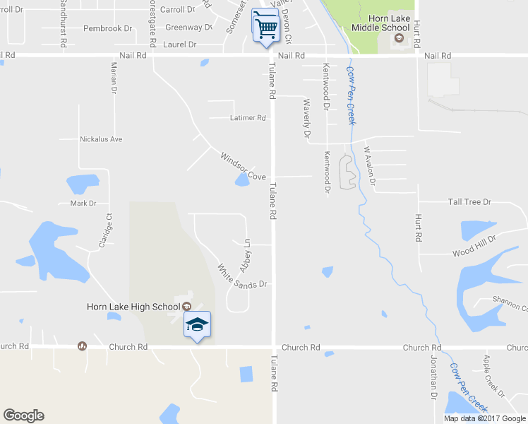 map of restaurants, bars, coffee shops, grocery stores, and more near 5487 Tulane Road in Horn Lake