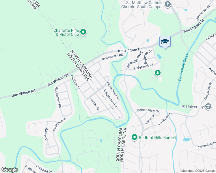 map of restaurants, bars, coffee shops, grocery stores, and more near 4200 Chasebrook Lane in Waxhaw