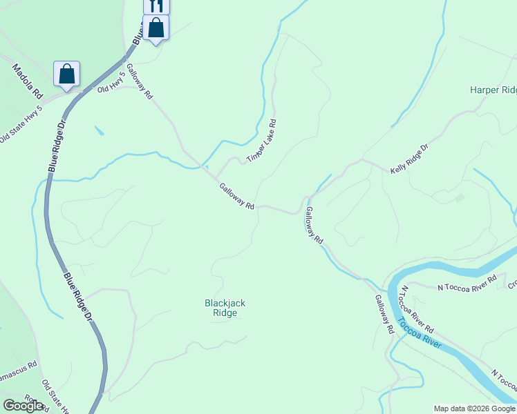 map of restaurants, bars, coffee shops, grocery stores, and more near 800 Galloway Road in Blue Ridge