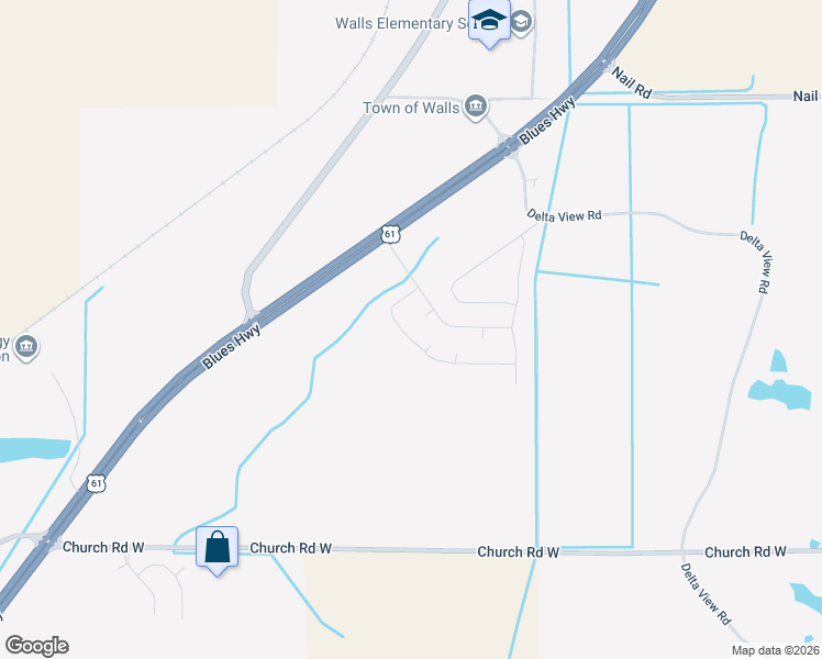 map of restaurants, bars, coffee shops, grocery stores, and more near 5473 Mallard Park Cove in Walls