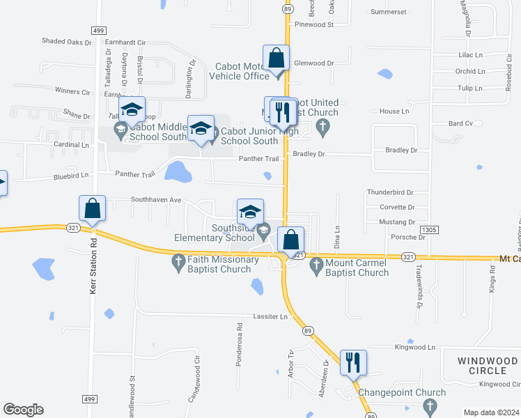 map of restaurants, bars, coffee shops, grocery stores, and more near 12 Clinton Court in Cabot