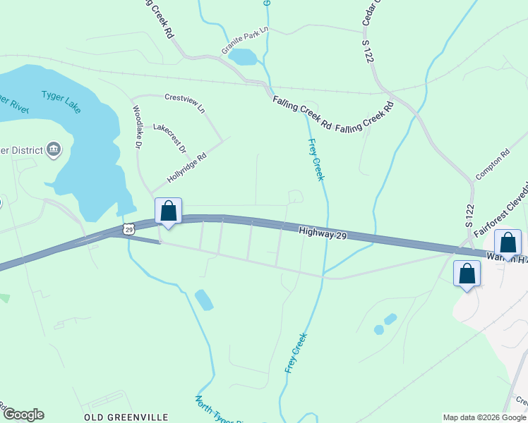map of restaurants, bars, coffee shops, grocery stores, and more near 480 Kent Street in Spartanburg