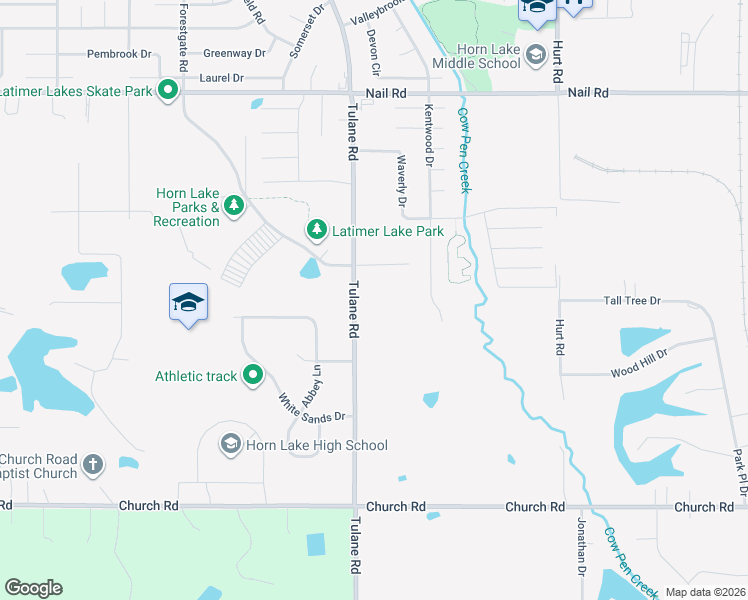 map of restaurants, bars, coffee shops, grocery stores, and more near 5508 Tulane Road in Horn Lake