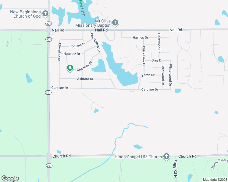 map of restaurants, bars, coffee shops, grocery stores, and more near 5511 Caroline Drive in Horn Lake