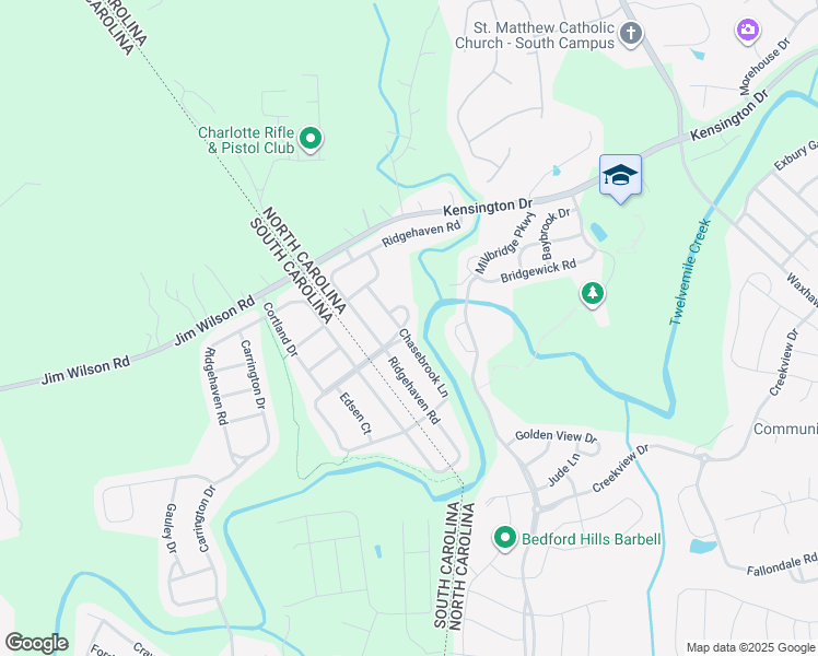 map of restaurants, bars, coffee shops, grocery stores, and more near 5029 Hedgebrook Lane in Waxhaw