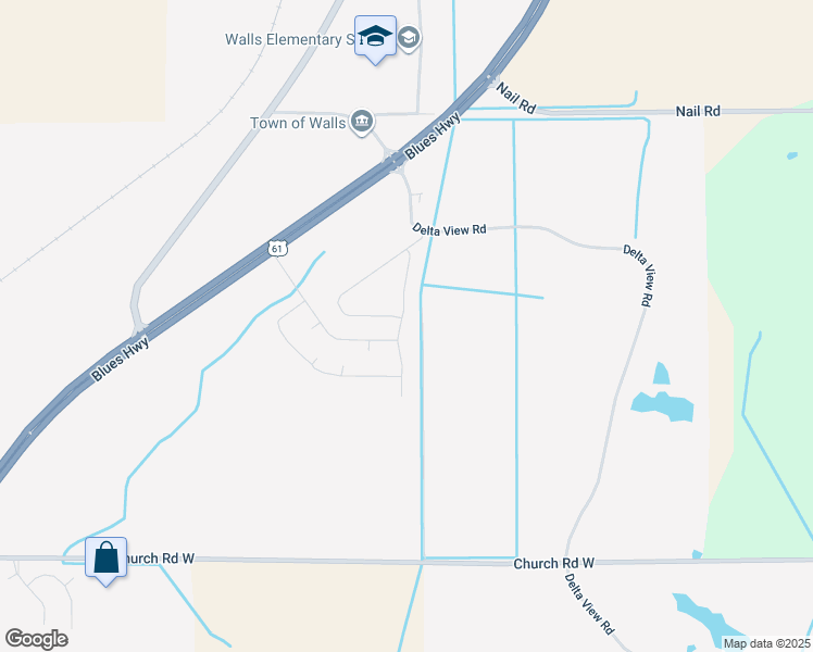 map of restaurants, bars, coffee shops, grocery stores, and more near 5532 Kaitlyn Drive South in Walls