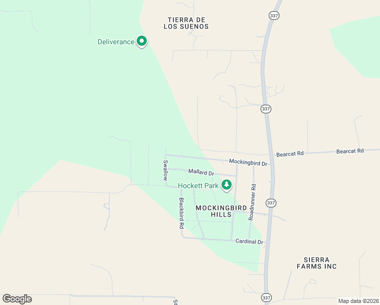 map of restaurants, bars, coffee shops, grocery stores, and more near 38 Mockingbird Drive in Tijeras