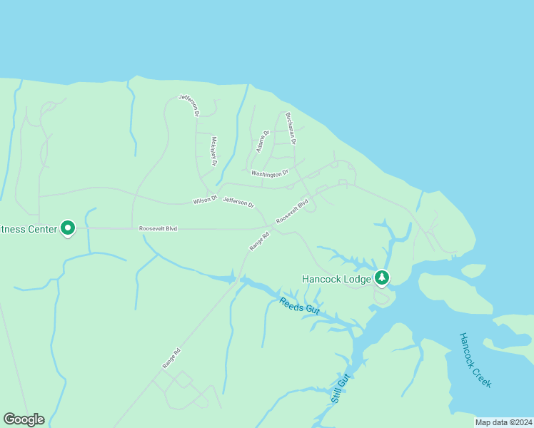 map of restaurants, bars, coffee shops, grocery stores, and more near 340 Jefferson Drive in Havelock