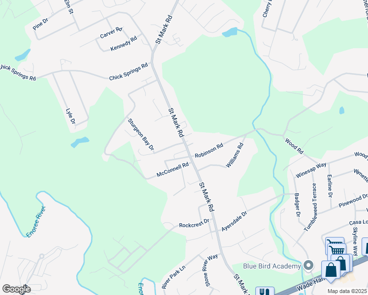 map of restaurants, bars, coffee shops, grocery stores, and more near 1 Waukegan Way in Taylors