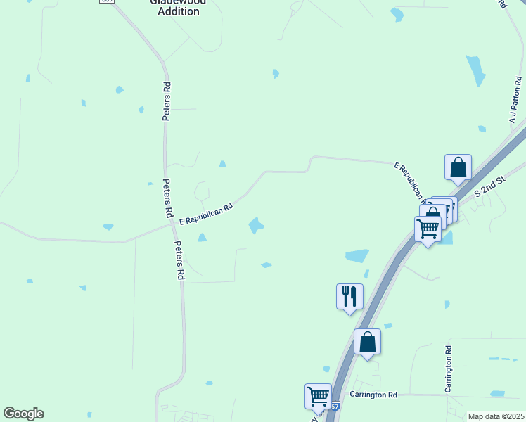 map of restaurants, bars, coffee shops, grocery stores, and more near 2415 East Republican Road in Cabot