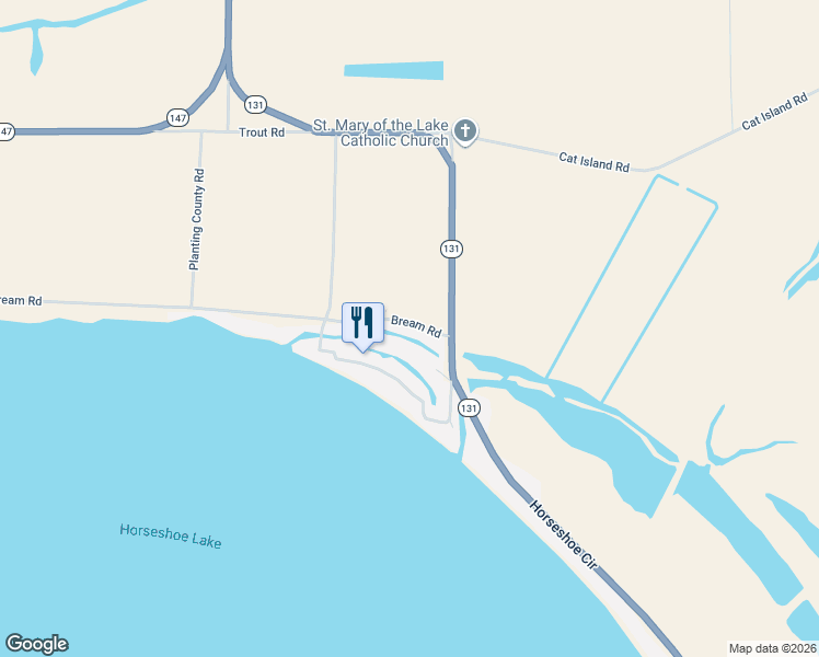 map of restaurants, bars, coffee shops, grocery stores, and more near 129 Bream Road in Hughes