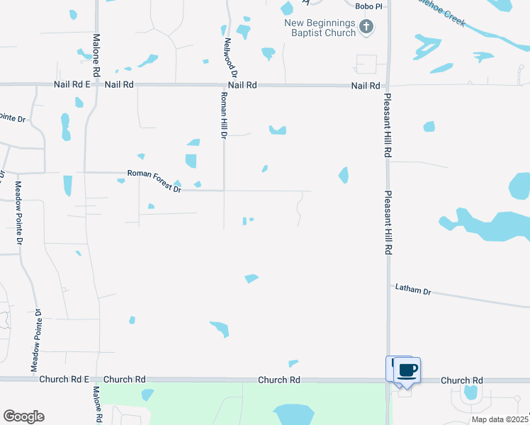 map of restaurants, bars, coffee shops, grocery stores, and more near 4551 Roman Forest Drive in Olive Branch