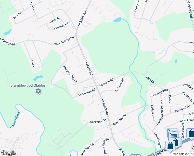 map of restaurants, bars, coffee shops, grocery stores, and more near 500 Saint Mark Road in Taylors