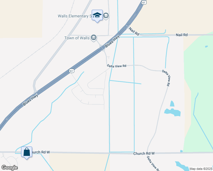 map of restaurants, bars, coffee shops, grocery stores, and more near 5532 Kaitlyn Drive South in Walls
