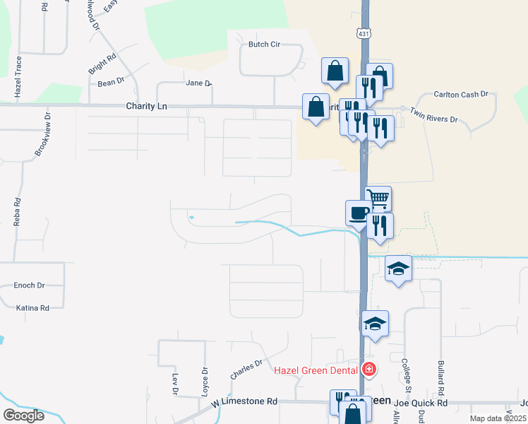 map of restaurants, bars, coffee shops, grocery stores, and more near in Hazel Green