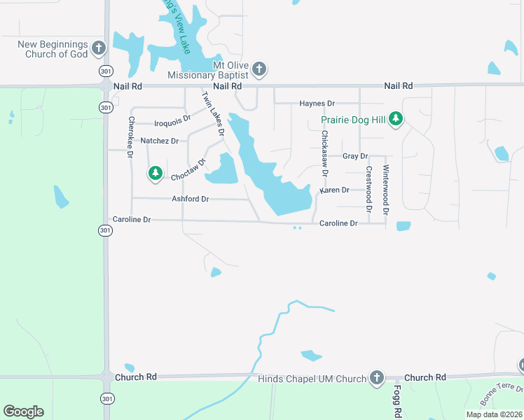 map of restaurants, bars, coffee shops, grocery stores, and more near 5576 Twin Lakes Drive in Horn Lake