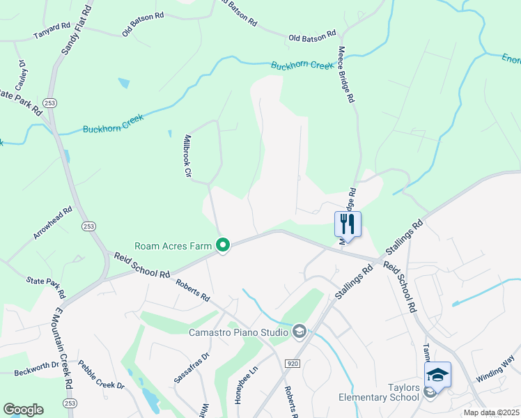 map of restaurants, bars, coffee shops, grocery stores, and more near 20 Randall Drive in Taylors