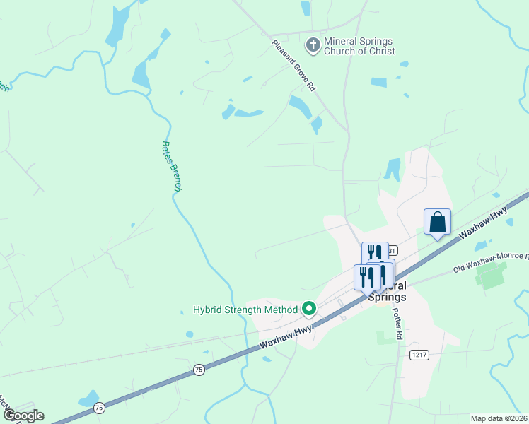 map of restaurants, bars, coffee shops, grocery stores, and more near 6017 Charlton Oaks Drive in Waxhaw
