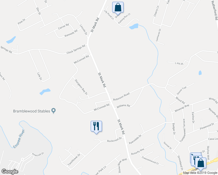 map of restaurants, bars, coffee shops, grocery stores, and more near 512 Saint Mark Road in Taylors