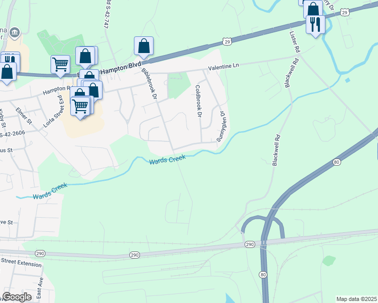 map of restaurants, bars, coffee shops, grocery stores, and more near 125 Sunnyglen Drive in Greer